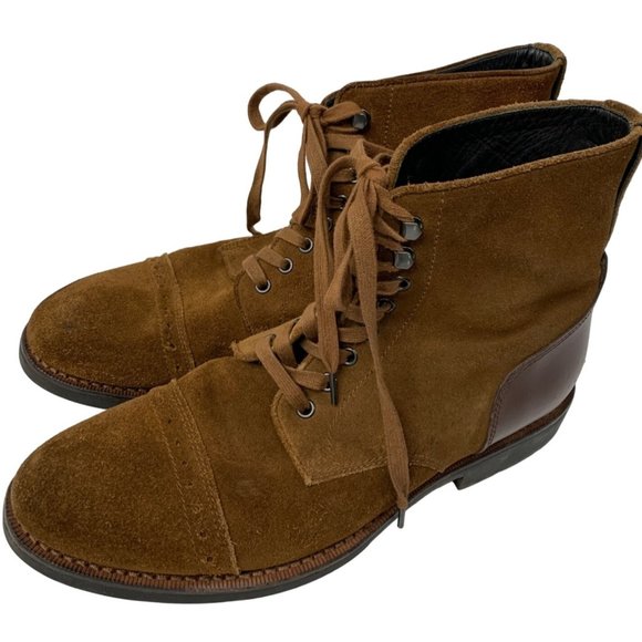 Mens Coach Bleecker Brown Suede Lace Up Boots Size 13D 6591 GUC Style G1547 - Picture 5 of 15